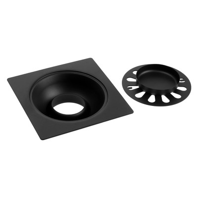 Трап ZEIN engr, 100×100 мм, вертикальный, внеш/внутр d=40/37 мм, нержав сталь, черный