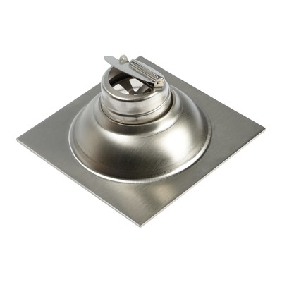 Трап ZEIN engr, 100×100 мм, вертикальный, с трубой для стирал машины, нерж. сталь, хром