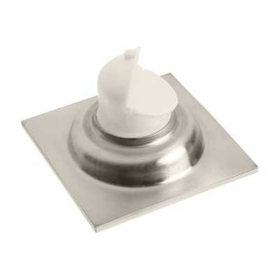 Трап ZEIN engr, 100×100 мм, вертикальный, с сеткой для задержки волос, нержав сталь, сатин