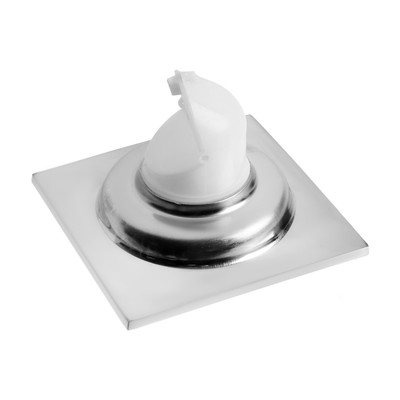 Трап ZEIN engr, 100×100 мм, вертикальный, с сеткой для задержки волос, нержав сталь, хром