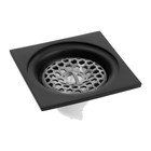 Трап ZEIN, 100×100 мм, вертикальный, с сеткой для задержки волос, нержавеющая сталь, черный - фото 23537073