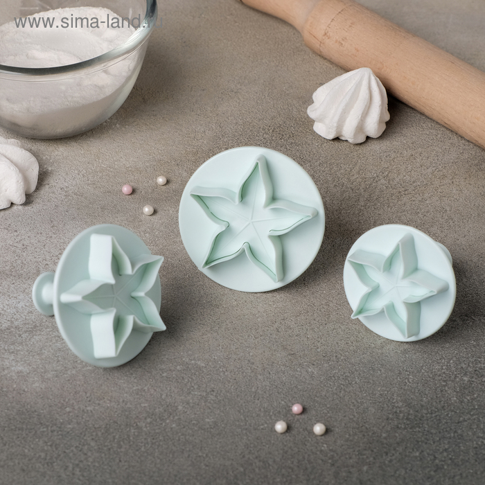 Набор плунжеров кондитерских Доляна «Нарцисс», 3 шт - Фото 1