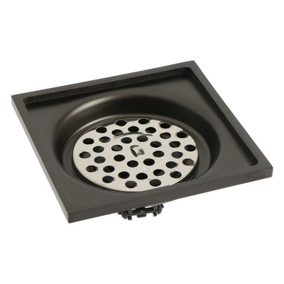 Трап ZEIN, 100×100 мм, вертикальный, d=32 мм, нержавеющая сталь, серый