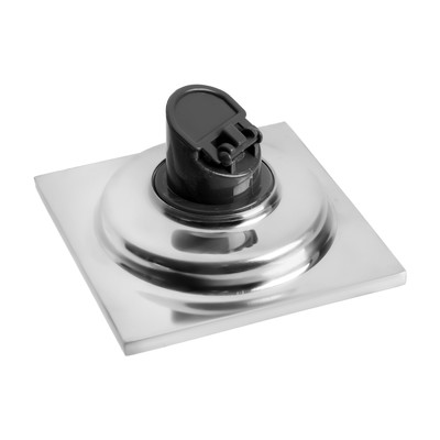 Трап ZEIN engr, 100х100 мм, вертикальный, d=32 мм, нержавеющая сталь, хром