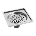 Трап ZEIN engr, 100х100 мм, вертикальный, d=32 мм, нержавеющая сталь, хром 9599393