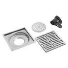 Трап ZEIN engr, 100х100 мм, вертикальный, d=32 мм, нержавеющая сталь, хром 9599393