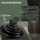 Трап ZEIN, 100×100 мм, вертикальный, d=32 мм, нержавеющая сталь, черный 9599394