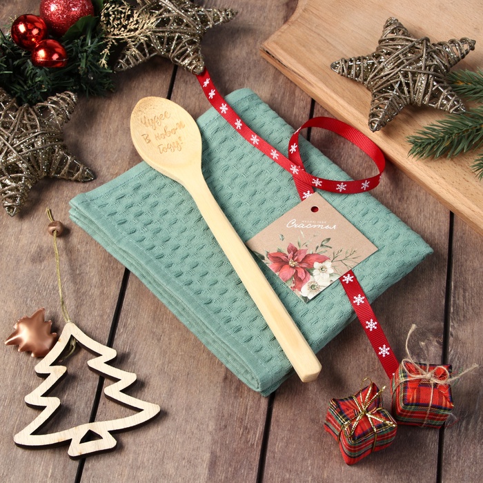 Новогодний подарочный набор «Доляна. Чудес в новом году»: полотенце 35×60 см, лопатка, открытка - Фото 1