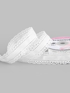 Лента декоративная, репсовая, с ажурным краем, 25 мм, 9.1±0.5 м, белая  (артикул 9887509)  большой выбор товаров оптом и в розницу по низким ценам с доставкой