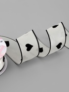 Лента капроновая «Сердечки», с рисунком, 38 мм×9.1±0.5 м, бежевая, чёрная - Фото 2