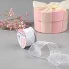 Лента капроновая, со стразами, 38 мм × 9.1 ± 0.5 м, цвет белый - Фото 1