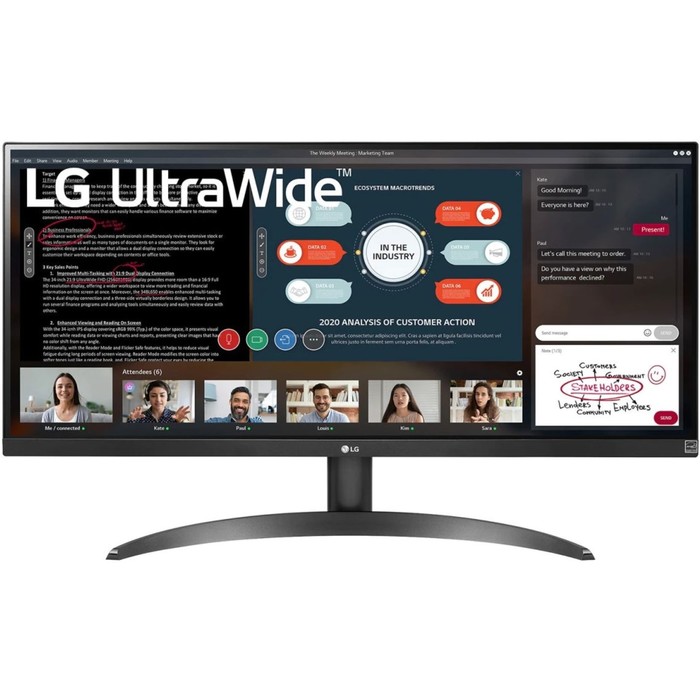 Монитор LG 29" UltraWide 29WP500-B черный IPS LED 21:9 (Ultrawide) HDMI матовая 350cd 178гр   102946 - Фото 1