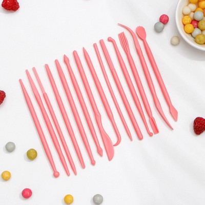 Набор для моделирования кондитерских украшений Доляна, 14 шт., 12×0.5 см, розовый