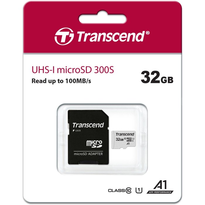 Карта памяти microSDHC Transcend 32GB TS32GUSD300S-A + adapter - фото 51569406