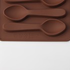 Форма для украшений Доляна «Ложечки», силикон, 18×12×1,2 см, 6 ячеек, цвет коричневый - Фото 6