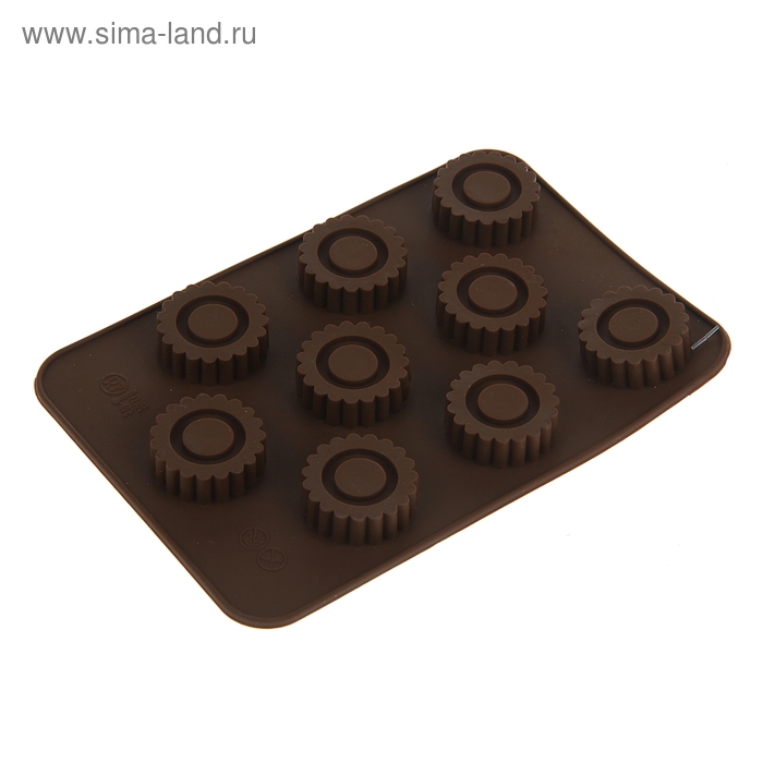 Форма силиконовая для украшений Доляна «Конфеты», 14×10×1 см, 9 ячеек - Фото 1