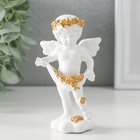 Фигурка полистоун «Белоснежный ангел рассыпает золотые розочки», 6.5×4×11 см - Фото 1