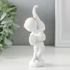 Сувенир полистоун "Белоснежный ангел с рогом с розами" 5,5х4,5х13,5 см - Фото 3
