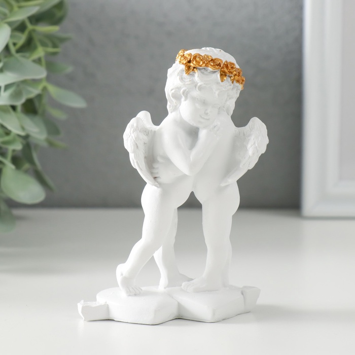 Фигурка полистоун «Белоснежные ангелочки - объятия», 8×5×11 см - Фото 1
