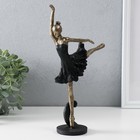 Сувенир полистоун "Танцующая балерина" бронза с чёрным 19х7х28 см - фото 320958275