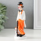 Фигурка полистоун «Клоун с тростью и пёсиком», бело-оранжевый, 5×5×15 см - Фото 4