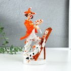 Фигурка полистоун «Клоун-художник у мольберта с пёсиком», бело-оранжевый, 12.5×9×22.5 см - Фото 1