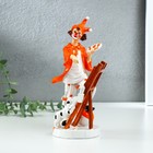 Фигурка полистоун «Клоун-художник у мольберта с пёсиком», бело-оранжевый, 12.5×9×22.5 см - Фото 2