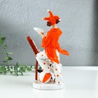 Фигурка полистоун «Клоун-художник у мольберта с пёсиком», бело-оранжевый, 12.5×9×22.5 см - Фото 4