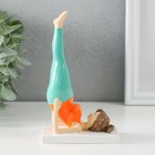 Фигурка полистоун «Пышечка - йога поза берёзка», оранжево-бирюзовая, 9×5×14.5 см - Фото 1