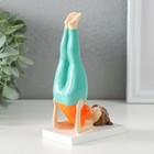 Фигурка полистоун «Пышечка - йога поза берёзка», оранжево-бирюзовая, 9×5×14.5 см - Фото 2