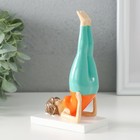 Фигурка полистоун «Пышечка - йога поза берёзка», оранжево-бирюзовая, 9×5×14.5 см - Фото 3