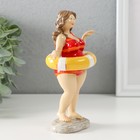 Фигурка полистоун «Пышечка в полосатом купальнике с надувным кругом», 9×6.5×15.5 см - Фото 2