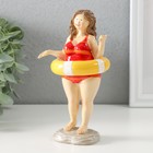 Фигурка полистоун «Пышечка в полосатом купальнике с надувным кругом», 9×6.5×15.5 см - Фото 4