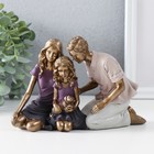 Сувенир полистоун "Родители, я и наш щенок" бронза, фиолетовый 17,5х7,5х12 см - фото 3392260