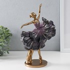 Сувенир полистоун "Балерина в фиолетовом платье с рюшами" бронза 20,5х11,5х29,5 см - Фото 2