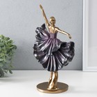 Сувенир полистоун "Балерина в фиолетовом платье с рюшами" бронза 20,5х11,5х29,5 см - Фото 3