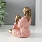 Фигурка полистоун «Мама заплетает дочь», под бронзу, розовый, 10.5×9×11.5 см - Фото 4
