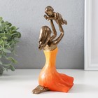 Сувенир полистоун "Мама играет с ребенком" бронза, оранжевый 12х9,5х19 см - Фото 2