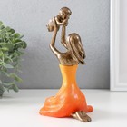 Сувенир полистоун "Мама играет с ребенком" бронза, оранжевый 12х9,5х19 см - Фото 3