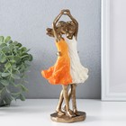 Фигурка полистоун «Две сестры», бронза, оранжево-белый,10.5×6.5×21.5 см - Фото 2