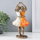 Фигурка полистоун «Две сестры», бронза, оранжево-белый,10.5×6.5×21.5 см - Фото 3
