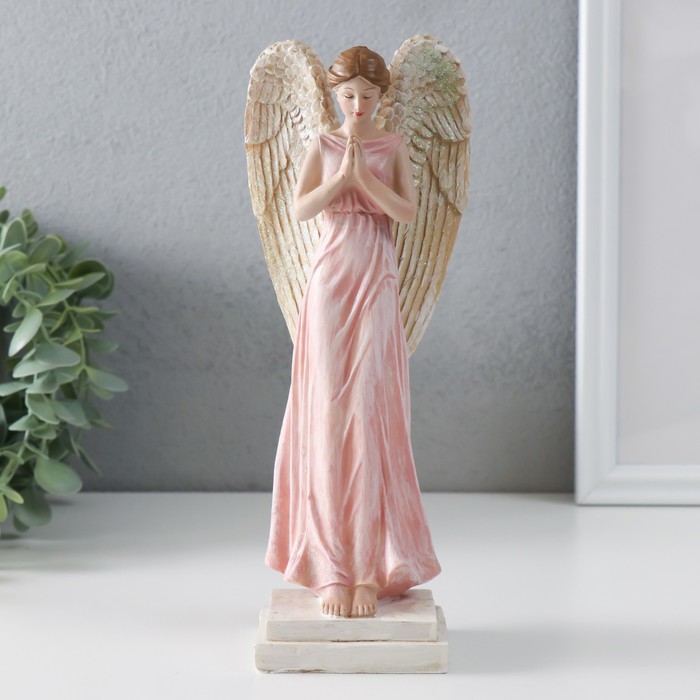 Сувенир полистоун "Девушка-ангел в розовой тоге" 9х7,5х23 см - Фото 1
