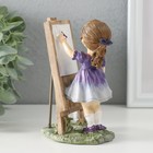 Сувенир полистоун "Малышка в сиреневом платье, рисует картину" 8,5х7х12,5 см - Фото 2