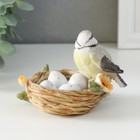 Фигурка полистоун «Синичка в гнезде, с цветами», 11×8×7 см - Фото 3