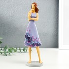 Сувенир полистоун "Девушка в сиреневом платье с цветами" 7,5х7х23,5 см - фото 3392389