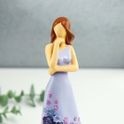 Сувенир полистоун "Девушка в сиреневом платье с цветами" 7,5х7х23,5 см - Фото 6