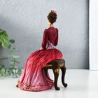 Сувенир полистоун "Мадмуазель в бордовом платье, с сумочкой, сидит на стуле" 13,5х12,5х21 см   98380 - Фото 4