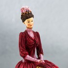 Сувенир полистоун "Мадмуазель в бордовом платье, с сумочкой, сидит на стуле" 13,5х12,5х21 см   98380 - Фото 6