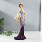 Сувенир полистоун "Леди в сиренево-фиолетовом платье с накидкой" 13х9х31,5 см - Фото 2