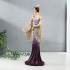 Сувенир полистоун "Леди в сиренево-фиолетовом платье с накидкой" 13х9х31,5 см - Фото 3
